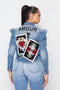 Amour Printed Denim Jacket